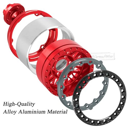 RC 1.9" Beadlock Wheels 1.9 Beadlock Rims for 1/10 SCX10 90046 AX103007 TRX4 TRX6 Gen7 8 D90 VS4-10 MST CFX RC Crawler,Alloy Aluminium 1.9 rc Wheels 1.9 rc Rims w/Wheels Ring,Red - color: Red(4pcs)