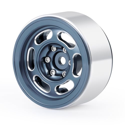 MOHERO 4Pcs 1.3 RC Beadlock Wheel Rims for 1/18 1/24 RC Crawler TRX4M Axial SCX24 Redcat Ascent-18 Upgrade Parts (Grey) - color: Grey