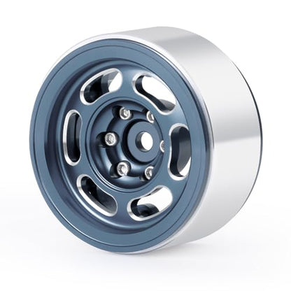 MOHERO 4Pcs 1.3 RC Beadlock Wheel Rims for 1/18 1/24 RC Crawler TRX4M Axial SCX24 Redcat Ascent-18 Upgrade Parts (Grey) - color: Grey