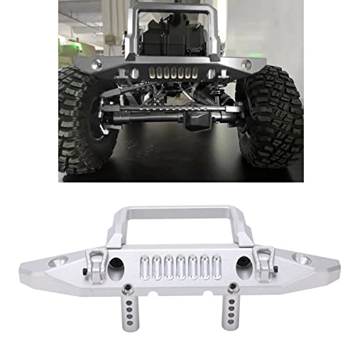 Front Bumper Aluminum Alloy Crawler Bumper RC Car Accessory with LED Light Hole for Axial 1/6 for SCX6 Car RC Car Upgrade Part (Silver) - color: Silver