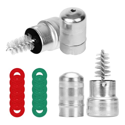 Battery Terminal Cleaner Kit, 2 Car Battery Post Terminal Brushes with 12 Anti-Corrosion Felt Washers, Cleaning Wire Brush Kit Universal Accessories for Truck RV Boat Batteries