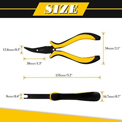 SPEEDWOX Curved Ball Link Pliers RC Tool Curved Tip Bent Head | Ball Joint Pliers, For RC Vehicles Airplane Car, Repair Tool RC Car Plane Tool R/C Pliers Black & Yellow