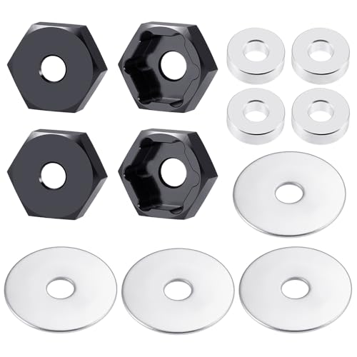MORLORDY 4Pcs 14mm to 17mm CNC Wheel Hex Hub Adapter for 1/8 Typhon/Kraton/Outcast/Notorious RC Big Rock Crawler Off Road Monster Truck Upgrades Part