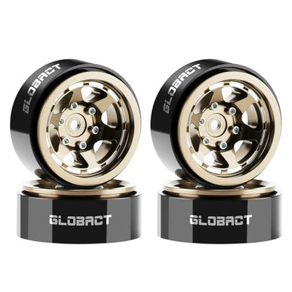 GLOBACT 1.3" Beadlock Wheels for SCX24 AX24 TRX4M 1/18 1/24 (Brown) - color: Brown