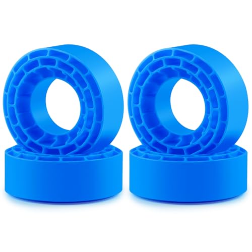 1.3" Silicone Rubber Insert Foam fit for 68-72mm*24-27mm 1.3" Tires, Ultra Soft Blue Silicone Rubber Liner for TRX4M SCX24 1/18 1/24 Crawler Tire, Replacement of Sponge Foams 4pcs (Blue)