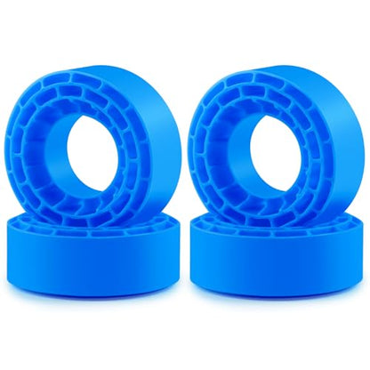 1.3" Silicone Rubber Insert Foam fit for 68-72mm*24-27mm 1.3" Tires, Ultra Soft Blue Silicone Rubber Liner for TRX4M SCX24 1/18 1/24 Crawler Tire, Replacement of Sponge Foams 4pcs (Blue)