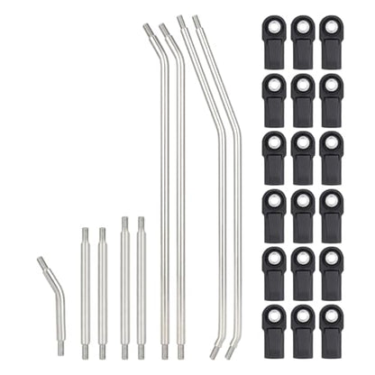 High Clearance Carbon Fiber LCG Chassis Kit with Transmission Shocks Absorbers for 1/10 RC Crawler Cheater Rigs SCX10 II (Links Set)