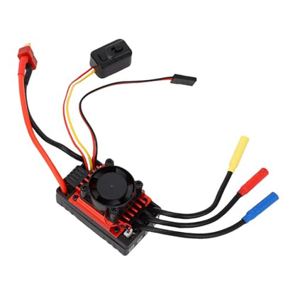 LICAEVEY RC Car ESC Brushless 60A, Electronic Speed Controller 1/10, Water Proof with Cooling Fan, Programmable for RC Truck Buggy, 5.85V 3A BEC, Multi Protection Off Road On Road