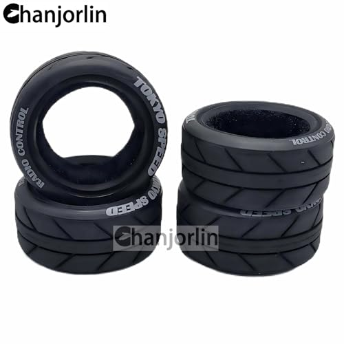 1/10 RC On Road Tires OD 2.56" Soft Rubber Rally Racing Tyres For 1:10 Street Touring Drift Car Tamiya TT01 TT02 XV01 TA06 A959 PTG2 HPI KYOSHO HSP PTG2 Traxxas RC On-Road Wheels 4PCS