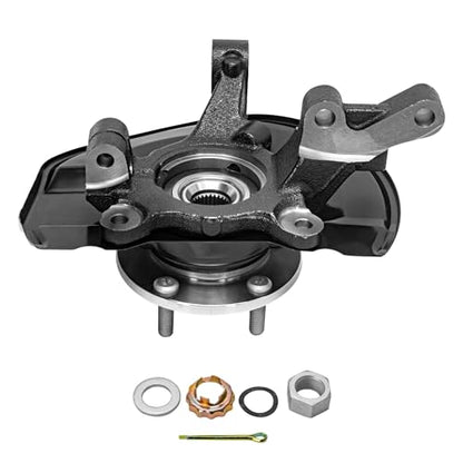 Detroit Axle - Front Steering Knuckles & Wheel Bearing Hubs for | Dodge Caliber Jeep Patriot Compass 2007-2017, 2008 2009 2010 2011 2012 2013 2014 2015 2016 Knuckles with Wheel Bearing Hubs