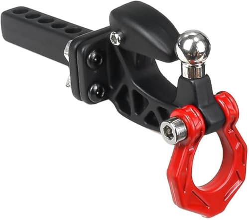 Metal RC Trailer Chain Hook Tow Rope Winch Shackles for 1/10 Crawler Axial SCX10 D90 D110 TRX4 TRX6 Redcat Tamiya RC Decoration Accessories 9 pcs/Set(Red)