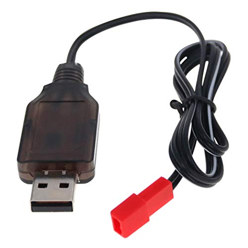 Fielect 2pcs JST-2P USB Charger Cable 4.8v 250MA Output Ni-Cd Ni-Mh Battery Pack for RC Excavator RC Cars - color: 2pcs