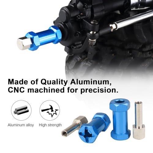 4-Pack HobbyPark RC Wheel Spacers 12mm Hex Drive Hubs Combiner Coupler Aluminum 25mm Offset Extension for 1/10 RC Crawler Car Parts (Blue) - color: Blue, size: 25mm Length