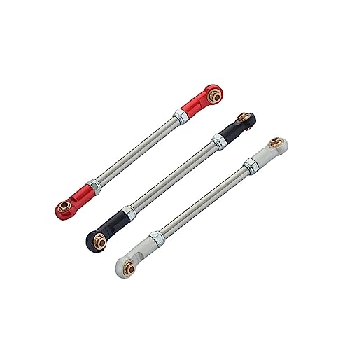 1/10 Steering Links 2Pcs Metal Adjustable Steering Linkage Servo Link Pull Rod for 1/10 RC Crawler Axial Capra 1.9 Unlimited Trail Buggy RTR Upgrades Accessories (1/10 Capra Steering Links Black)