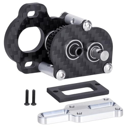 1/10 RC Crawler LCG Left Motor Gearbox Transmission, CNC Aluminum Housing | Complete Assembly, Carbon Fiber Plate, Precision Metal Gears, Low CG Design, Ready to Install