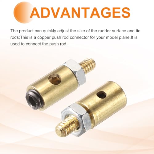 MECCANIXITY Linkage Stoppers Connecting Servo Arm, Push Rod with Nut and Screw for RC Airplane, D4x1.2mm D4x1.8mm 10 Pcs - size: D4x1.2mm; D4x1.8mm