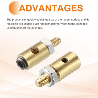 MECCANIXITY Linkage Stoppers Connecting Servo Arm, Push Rod with Nut and Screw for RC Airplane, D4x1.2mm D4x1.8mm 10 Pcs - size: D4x1.2mm; D4x1.8mm
