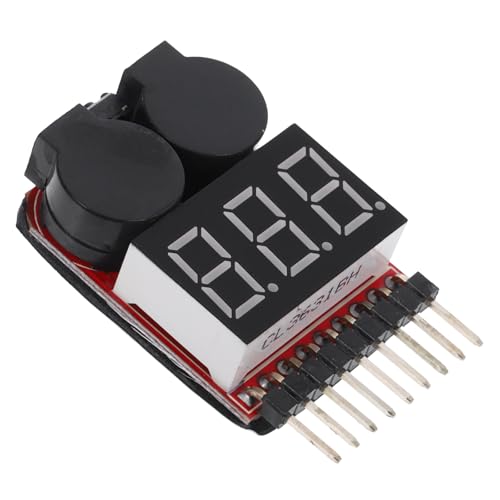 1-8s Lithium Battery Voltage Tester with Low Voltage Buzzer Alarm, Lipo Battery Monitor and Digital Capacity Check Tool for Rc Hobby and Drone Users