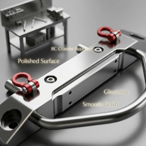 Axial SCX10 Front Bumper Upgrade Part, CNC Machined Aluminum Alloy RC Bumper with Winch Mount for 1/10 Scale and MST SCX10 II Crawler
