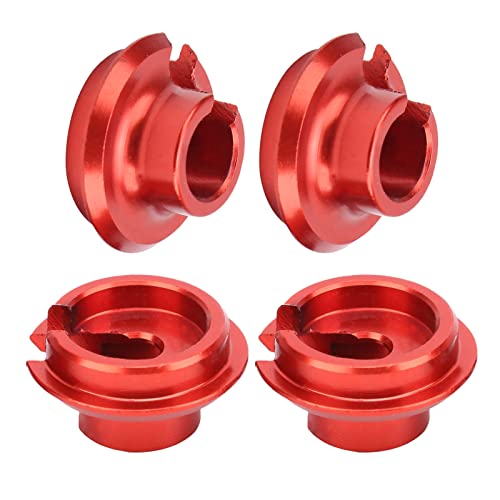 RC Spring Retainers, Durable Shock Cups Upgrade for Smooth Ride, 4Pcs Red Set for 1/10 Scale RC Cars Off-Road Racing and Hobbyist Maintenance