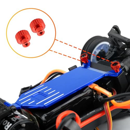 Aluminum Alloy RC Receiver Mount Plate Upgrade Parts, Blue | For Losi 1/24 Micro-B, RC Car Buggy - color: Blue