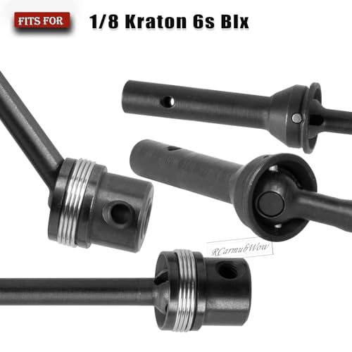 RC Drive Shafts Axles Upgrades Part for 1/8 Kraton 6S BLX,Steel #45 Front & Rear Driveshaft,Center CVD Dogbone,6pcs,Black - color: Black(6pcs)