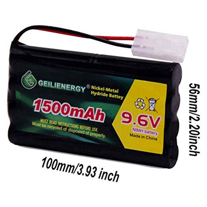9.6V 1500mAh Rechargeable NiMH RC Battery with Tamiya Connector Compatible with RC Car RC Truck RC Airplane RC Boat Traxxas LOSI Associated HPI Kyosho Tamiya Quadcopter Drone Hobby (2 Pack) - color: 9.6V 1500 MAH Battery (2 PACK)
