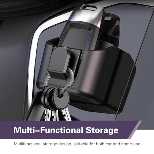 Car Key Box, Small Remote Control Organizer Box, 2.17In x 2.01In Car Storage Pocket, for Phone Money Cards Keys Glasses Remote (Black)