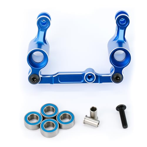 Aluminum Alloy Bellcrank Assembly with Drag Link Upgraded Parts for 1/16 Mini Maxx/Mini XRT,Replace#10743 (Blue) - color: Blue