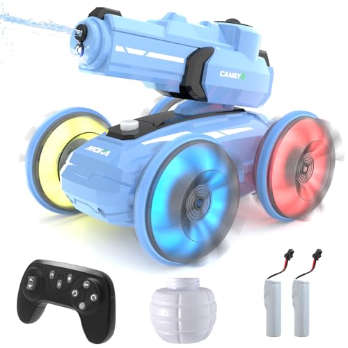 3-in-1 Remote Control Car RC Boat & Water Gun Amphibious rc car Toy with Gesture Control Wristband, Self-Loading Water Squirt Gun for Pool Lake Beach, Water Toys Summer Kids rc Cars for Ages 6-12 - color: Blue