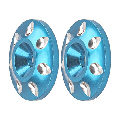 ShareGoo 2Pack Universal RC Metal Rear Wing Buttons Gasket Fixed Rear Tail Wing Washer for 1/10 1/8 RC Off Road Short Truck Buggy Racing Car (Blue)