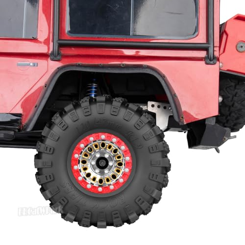 1.9 Brass Wheel Tires for 1/10 SCX10 SCX10 II 90046 SCX10 III AXI03007 SCX10 Pro TRX4 TRX6 Gen7/8 D90 VS4-10 MST CFX RC Crawler Car,1.9 Brass&Aluminum RC Off Road Wheels and Tires,Silver - color: Silver - (4pcs Wheel Tires)
