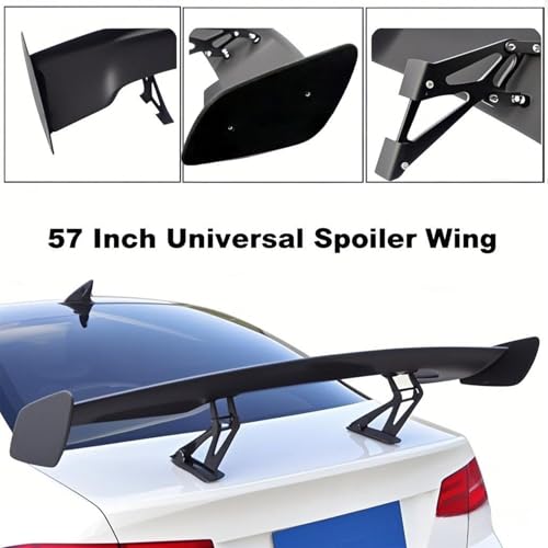 57 Inch Universal Rear Trunk Spoiler Wing Car Spoiler GT Wing Matt Black | ABS Racing Adjustable Rear Spoiler Wing Compatible with Sedan Coupe Hatchback Chevrolet Chevy Hyundai Camaro Lexus Dodge - color: Matt Black