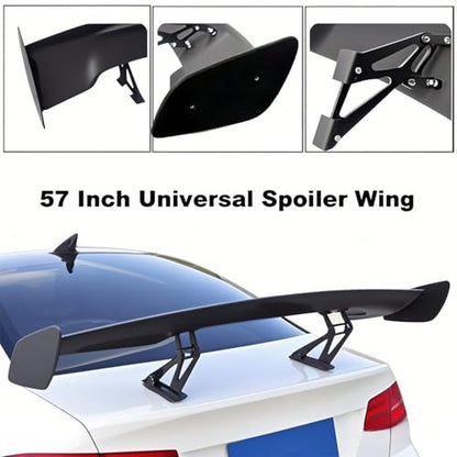 57 Inch Universal Rear Trunk Spoiler Wing Car Spoiler GT Wing Matt Black | ABS Racing Adjustable Rear Spoiler Wing Compatible with Sedan Coupe Hatchback Chevrolet Chevy Hyundai Camaro Lexus Dodge - color: Matt Black