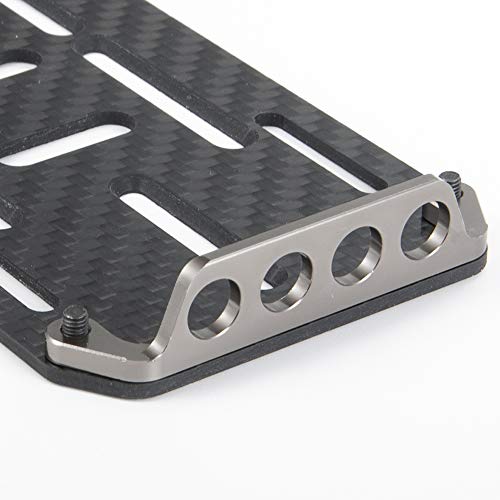 RC Battery Mount Plate, Carbon Fiber Battery Tray Protection Plate Black Battery Mounting Plate for Axial SCX10 CC01 F350 D90 1/10 RC Crawler Car Upgrades Accessories (Titanium) - color: Titanium
