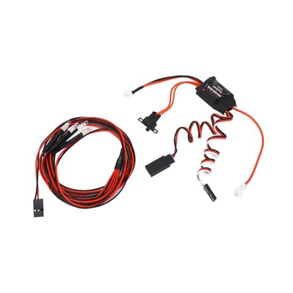 30A RC Brushed ESC Electronic Speed Controller 2 Output Dual Brake ESC with Red White Lights for 1/18 1/24 1/28 RC Cars