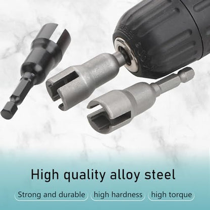 Power Wing Nut Driver Set, Hex Shank Nut Disassembly Tools for Panel Nuts Bolts C Hook Screws Eye, Wing Slotting Socket Wrench, Universal for Most Cars Trucks (Black #2.5 In Height)