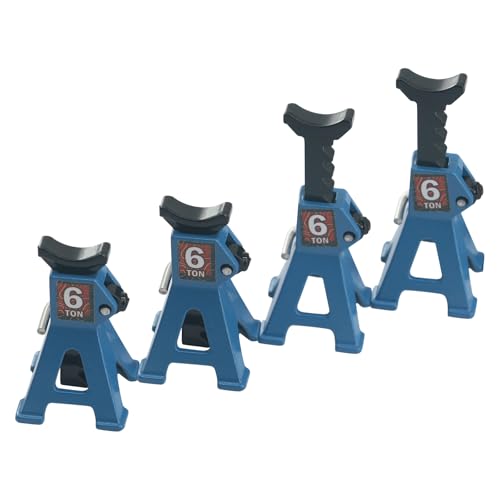 4 Pack Adjustable Mini Jack Stands Compatible with 1/18 1/24 Traxxas TRX4M Axial SCX24 AX24 FMS FCX24, Height Range 4-34mm, Ideal for RC Crawler Car Maintenance Accessories(Blue) - color: Blue