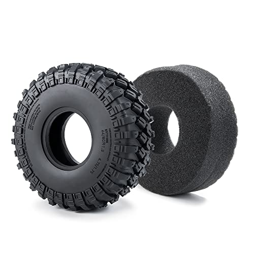 4pcs 1.9" RC Crawler Tires Rubber Wheel Tyre 123mm/4.8inch with Foam Insert for 1/10 RC Crawler Car SCX10,TRX4,SCX10 II