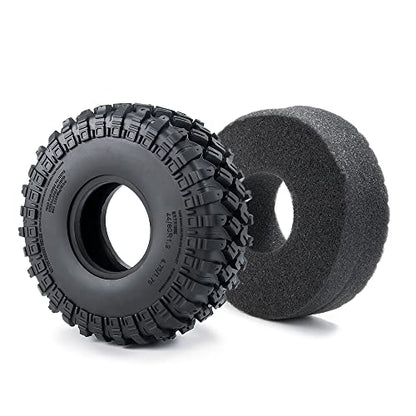 4pcs 1.9" RC Crawler Tires Rubber Wheel Tyre 123mm/4.8inch with Foam Insert for 1/10 RC Crawler Car SCX10,TRX4,SCX10 II
