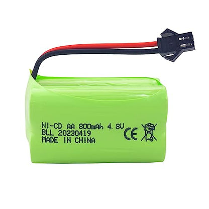 2PCS AA 4.8V 800mAh Charging Battery with SM-2P Plug and USB Charging Cable for 1/28 Stunt RC Car C128 1/28 NB2801 NB2802 NB2803 Double-Sided Rolling and Spinning Stunt Car Robot Electric Toy