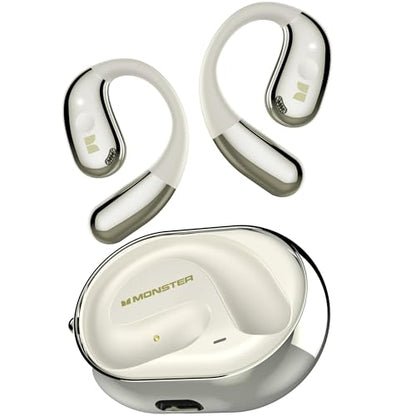 Monster Open Ear AC360, Bluetooth 6.0 Headphones with24H Playtime, IPX5 Waterproof, Touch Control, Wireless Rotary Earphone with Lanyard, Lightweight Comfort Fit for Sports/Running/Gym
