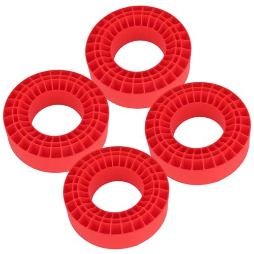 Soft 2.2" Silicone Tire Inserts for RC Crawlers, 4-Pack — Fits 132–134 mm 5.25" OD, 125×45 mm — Waterproof, Sidewall Stabilization, Traction and Climbing Control (Red) - color: Red
