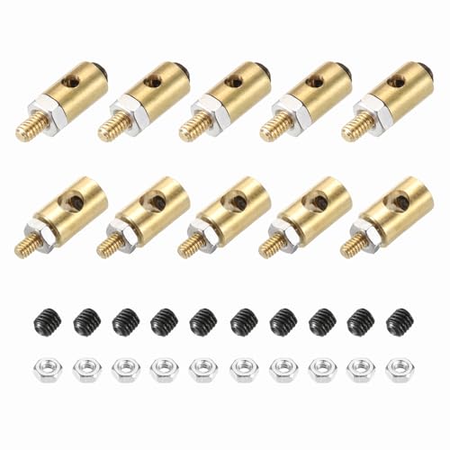 MECCANIXITY Linkage Stoppers Connecting Servo Arm, Push Rod with Nut and Screw for RC Airplane, D4x1.8mm D5x3mm 10 Pcs - size: D4x1.8mm; D5x3mm