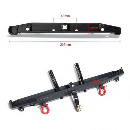 Aluminum Rear Bumper Upgrade for TRX-4 Axial SCX10 90046 90047 SCX10 II 1/10 RC Crawler