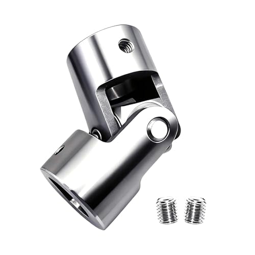 18mm to 18mm Universal Joint Coupling, D32 L85 Stainless Steel Rotatable Steering Shaft U Joint Coupler Motor Connector for DIY Model RC Car Robot - size: D32-L85-H18, style: No Keyway