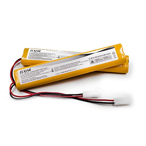 (2-Pack) 7.2V 800mAh Ni-Cd Battery for OSI OSA279, XLT20 Fisher | Fits Power Sonic A6090-2/A60902, NIC0623 and CUSTOM289 emergency lights; includes MINI-9030EC connector.