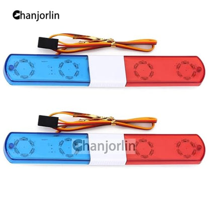 1/10 RC Car Simulation Police Lights Multi-Function Flash LED Lamp Nine Flashing Light Modes for 1/8 Crawler Off Road Rally Truck Cars HSP Traxxas Tamiya RC4WD Axial Arrma (Blue&Red 145mm) - color: Blue&Red 145mm