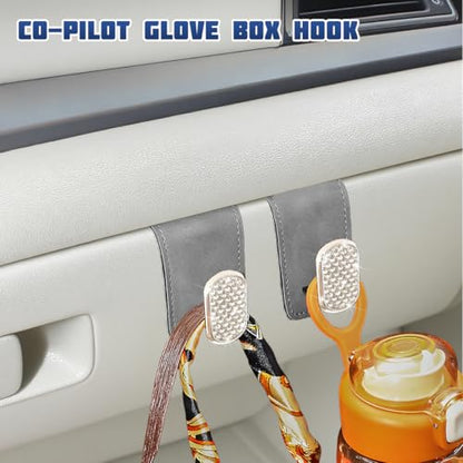 Bling Car Co-Pilot Glovebox Hook, 2PCS Crystal Rhinestone Vehicle Passenger Seat Hanging Storage Hooks for Handbag Purse, Automotive Glove Box Organizer Hanger, Universal Fit (Gray) - color: Gray