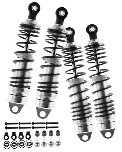 RC Shocks Absorber Upgrades Part for 1/10 Lasernut U4, Tenacity DB Pro,TENACITY TT Pro 4WD SCT,4PCS Aluminum Front Rear Big Bore RC Shocks Damper,90mm 100mm Metal Hop Ups,#LOS233011,Silver - color: Silver- 4pcs